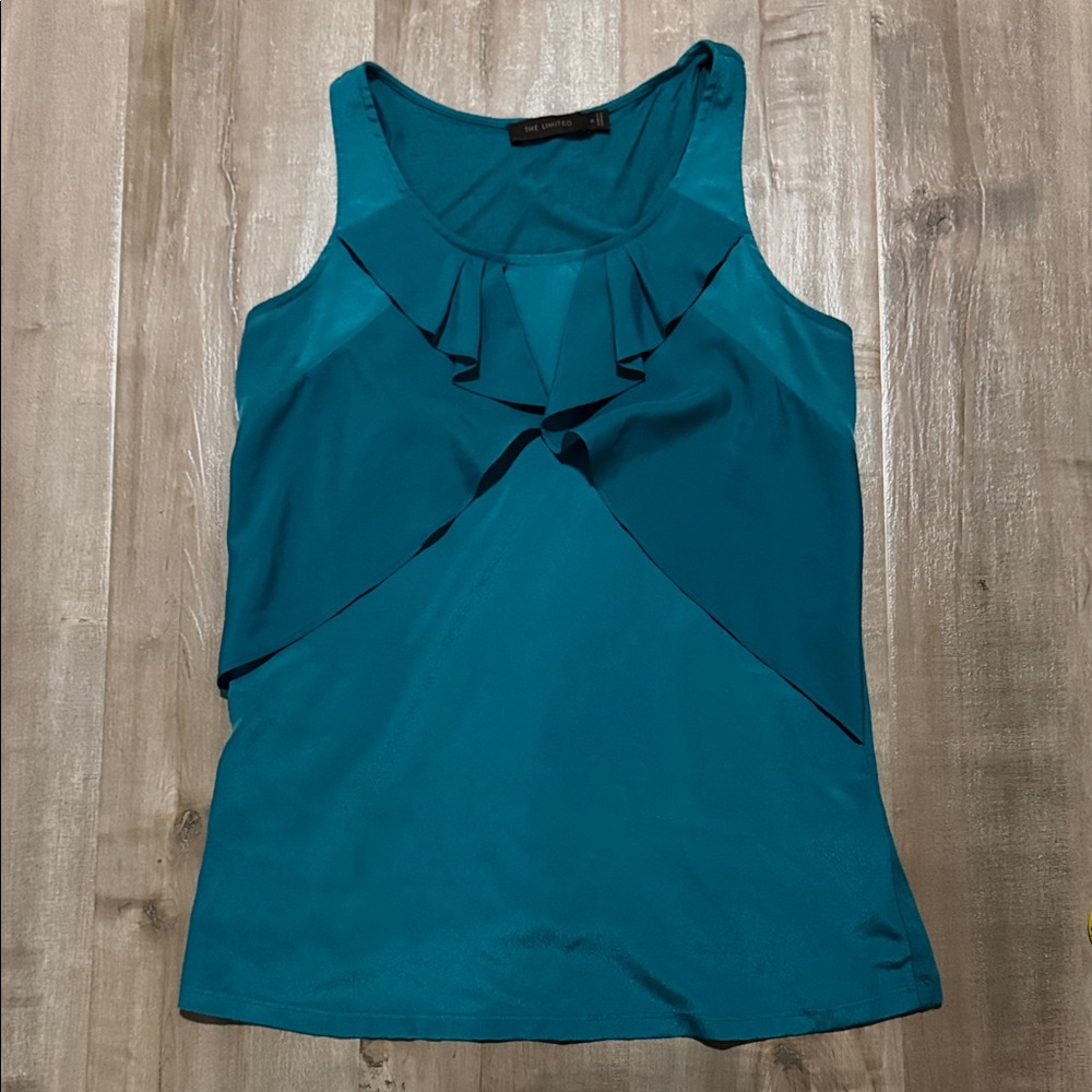 The Limited Teal Green Sleeveless Racerback Tank, Sz M